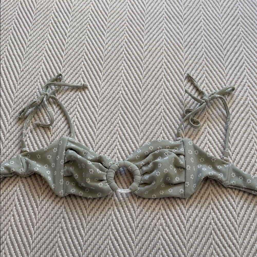 Montce Olive Floral Bikini Top